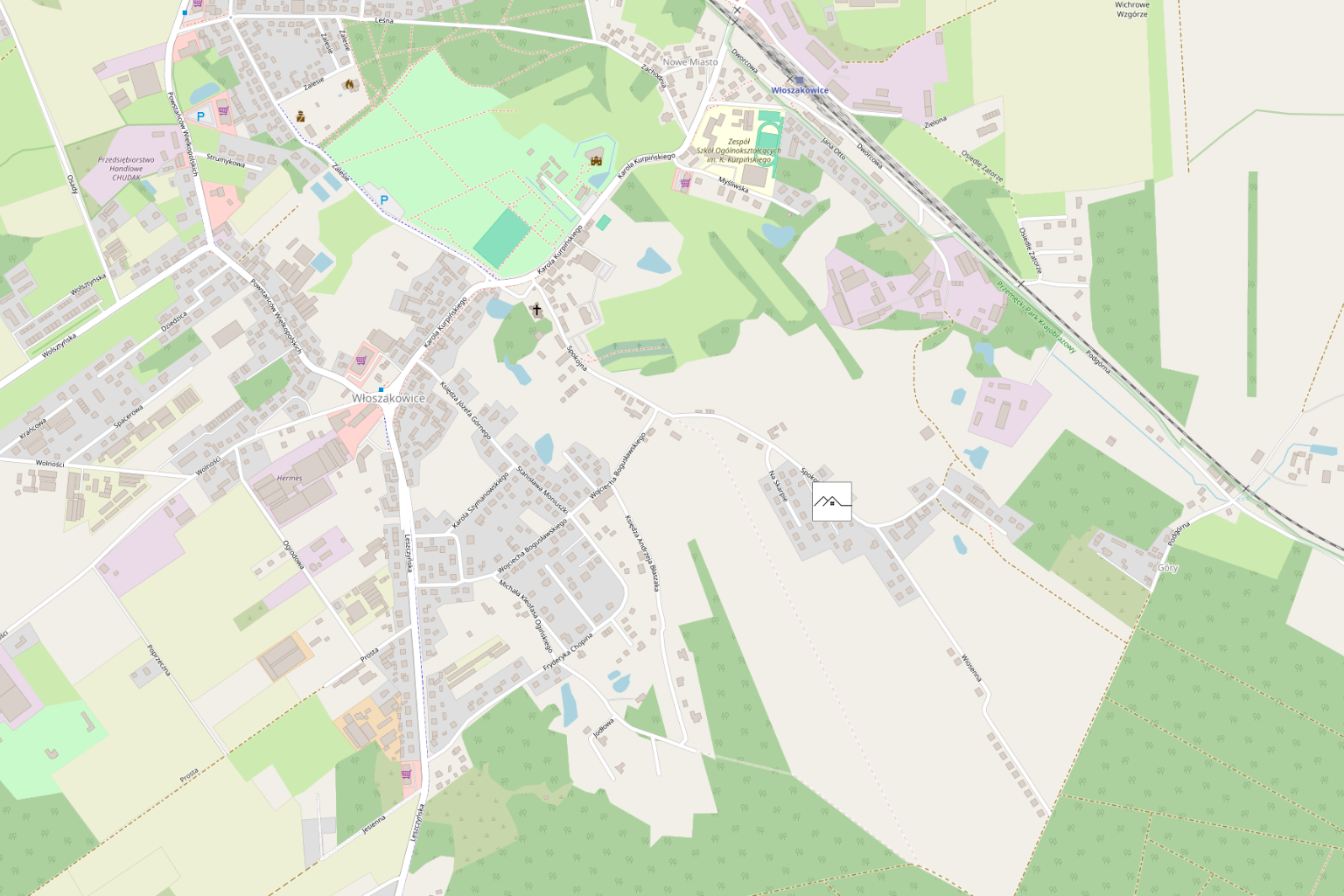 Mapa lokalizacji Włoszakowic